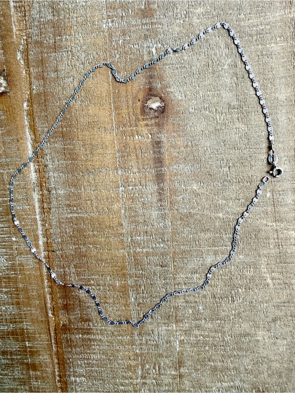 Delicate Sterling Silver Starburst Chain Necklace - Silver